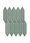 The Mosaic Factory Paris Picket Green Grey Glossy | mozaïektegel