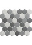 The Mosaic Factory London Hexagon Dark Grey Mix Matt R11 | mozaïektegel